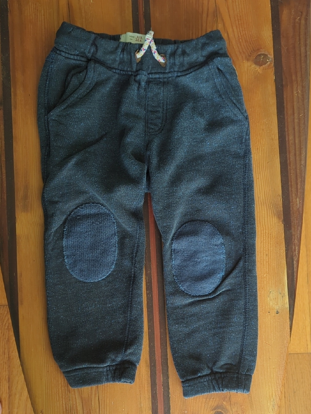 Zara Dark Navy Joggers with Knee Patches
